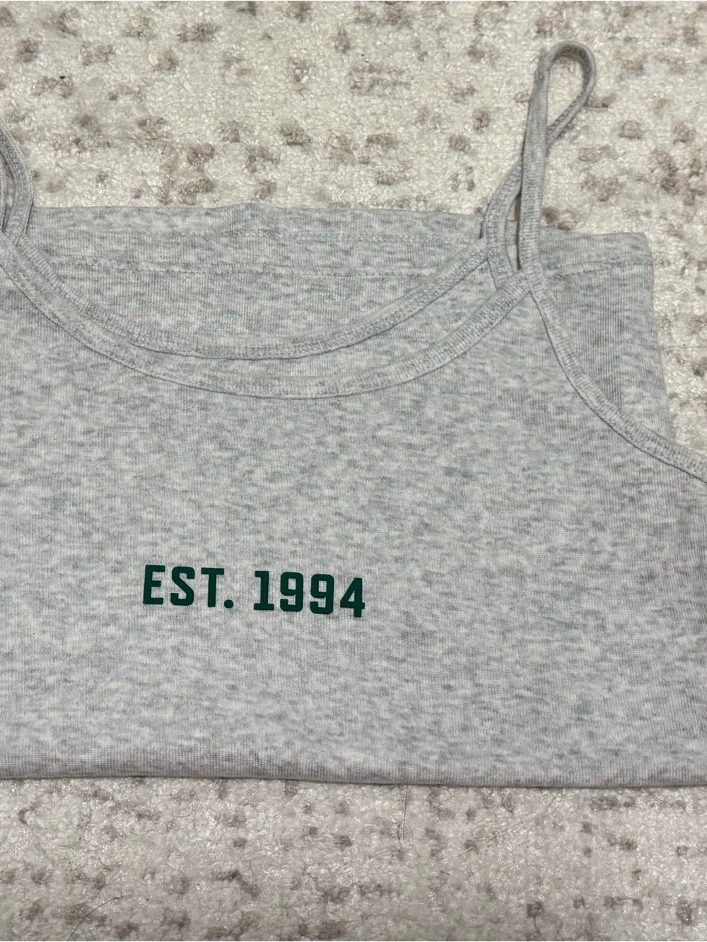 No Boundaries Gray Tank Top with Green "EST. 1994" Text